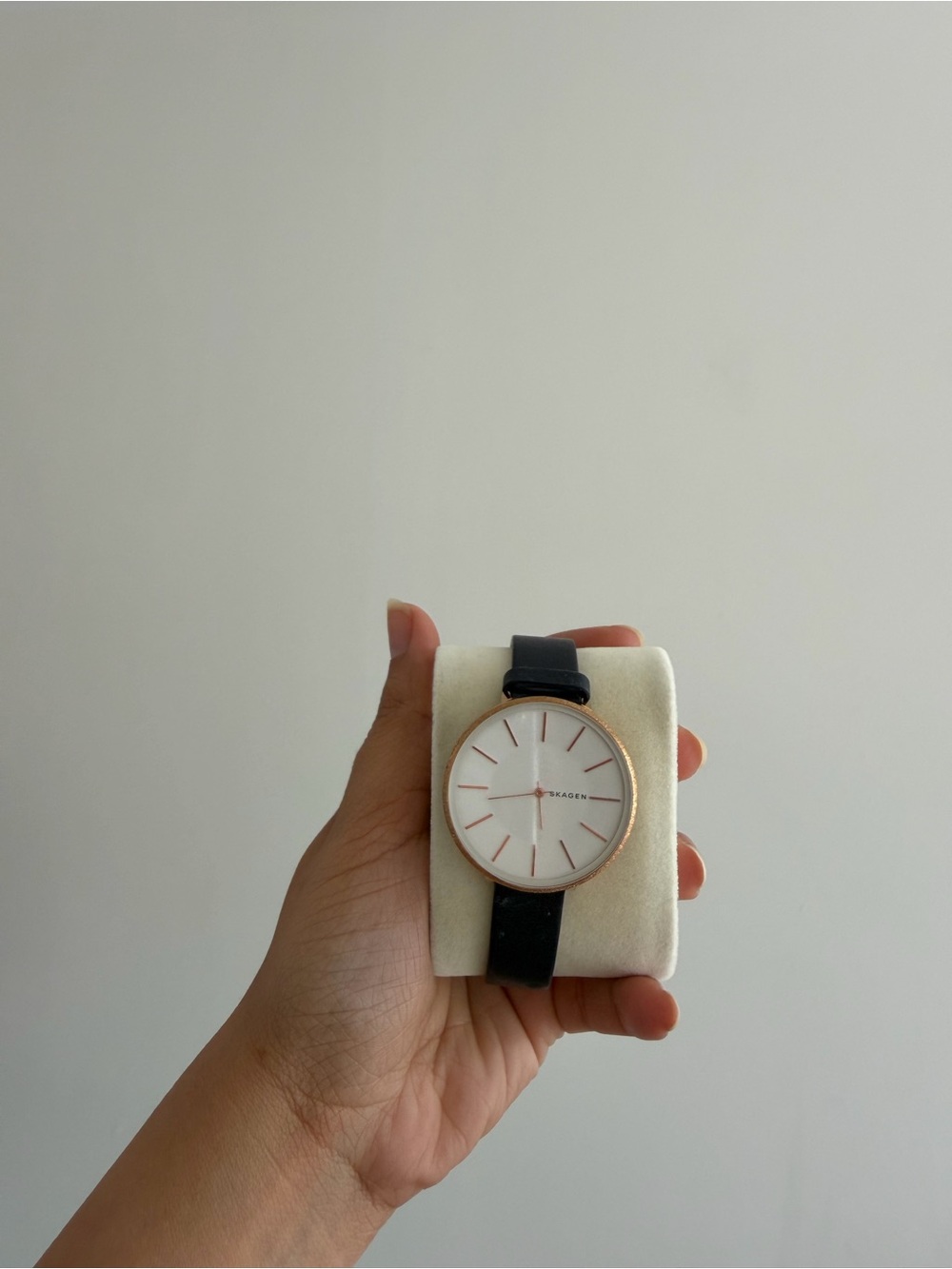 Skagen Rose Gold Case Watch with Blue Strap